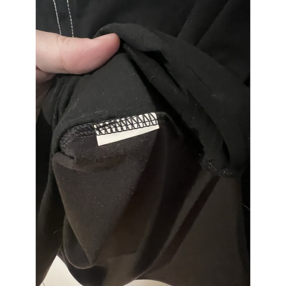 Zara Woman Fashion Stylish 3/4 Sleeve Shirt Blouse Black Size Medium Suede - Picture 4 of 5